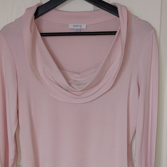 Pink top with 3/4 sleeves and collar draped - Maison 123 - Picture 2 of 5